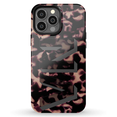 3D Camo Initials Dark Tort iPhone Case